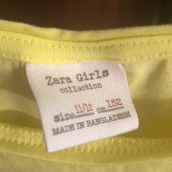 Zara Girls Collection Yellow printed top 11/12 - Picture 5 of 6